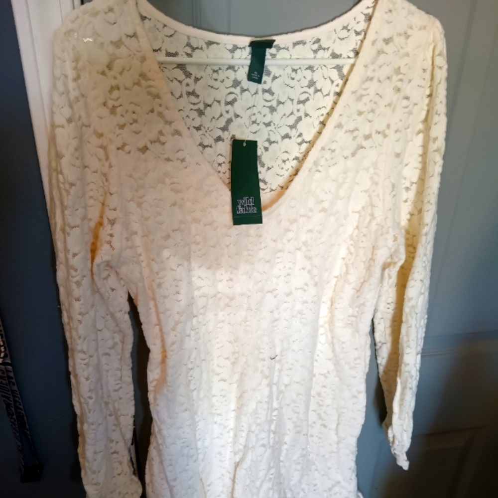 Women's white lace XL dress